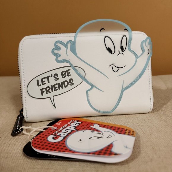 Loungefly Casper The Friendly Ghost Let's Be Friends GID Zip Around Wallet NEW - Picture 14 of 14